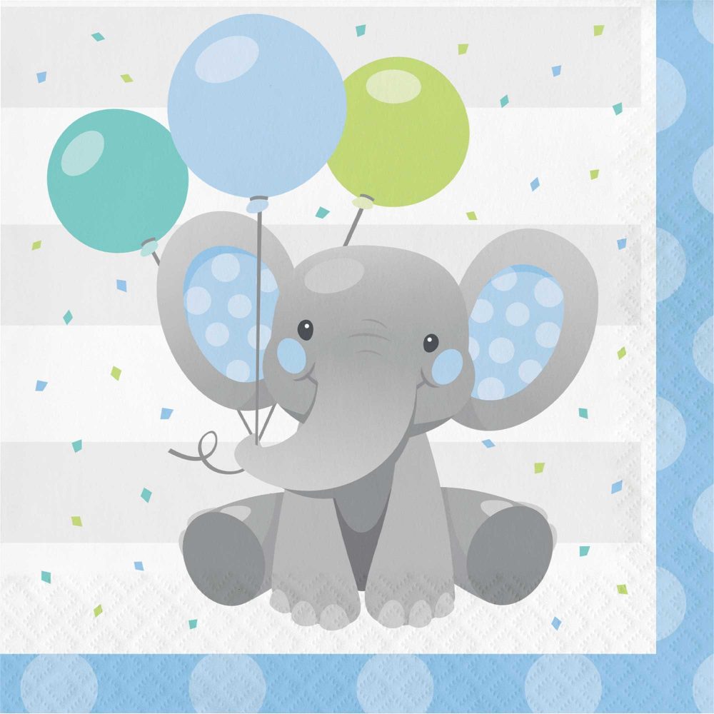 Enchanting Elephant Boy Lunch Napkins - party supplies australia