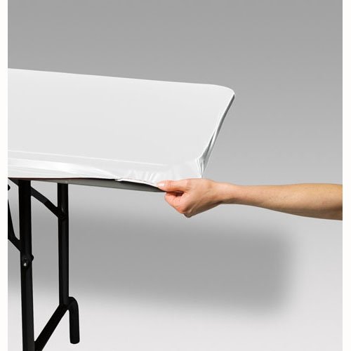 Stayput Tablecover White Plastic 73cm x 182cm - party supplies australia