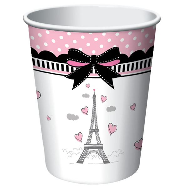 Party in Paris Cups Paper 266ml - party supplies australia