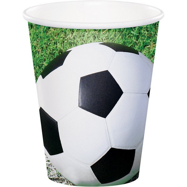 Soccer Fanatic Cups Paper 266ml - party supplies australia