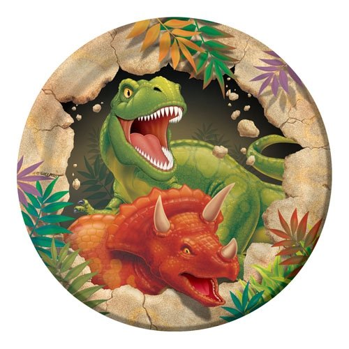 Dino Blast Lunch Plates Paper 18cm - party supplies australia