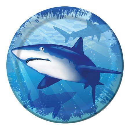 Shark Splash Lunch Plates Paper 18cm - party supplies australia