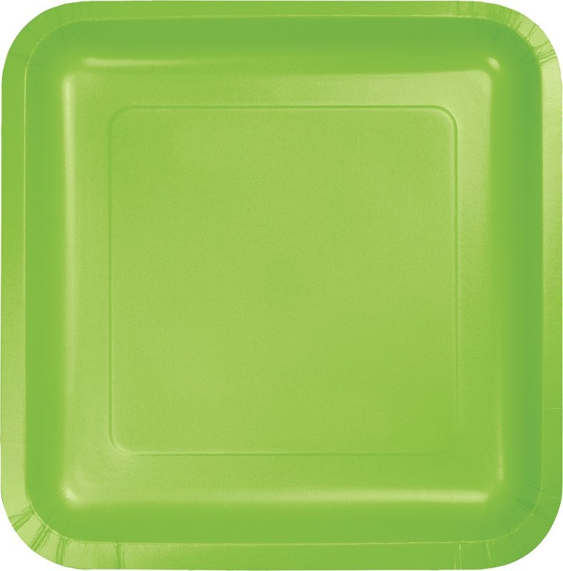 Fresh Lime Square Lunch Plates Paper 18cm - party supplies australia