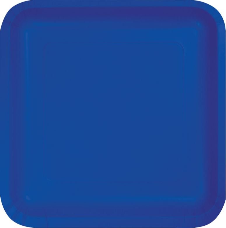 Cobalt Blue Square Lunch Plates Paper 18cm - party supplies australia