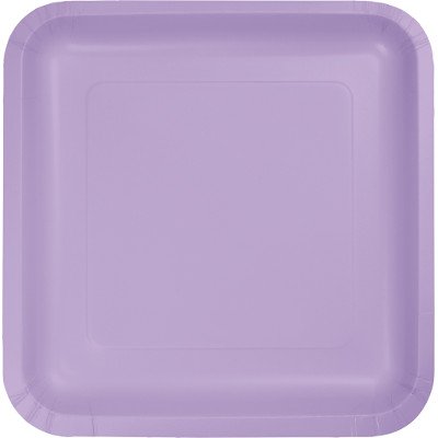 Luscious Lavender Square Lunch Plates Paper 18cm - party supplies australia