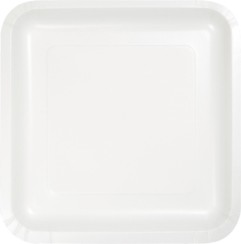 White Square Lunch Plates Paper 18cm - party supplies australia