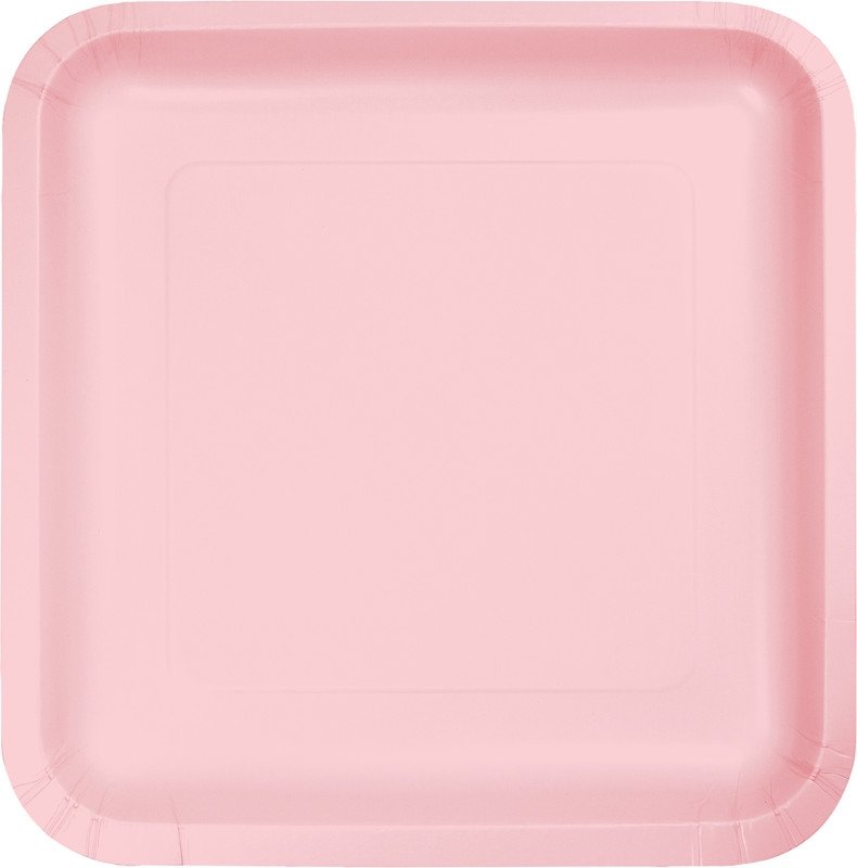 Classic Pink Square Lunch Plates Paper 18cm - party supplies australia