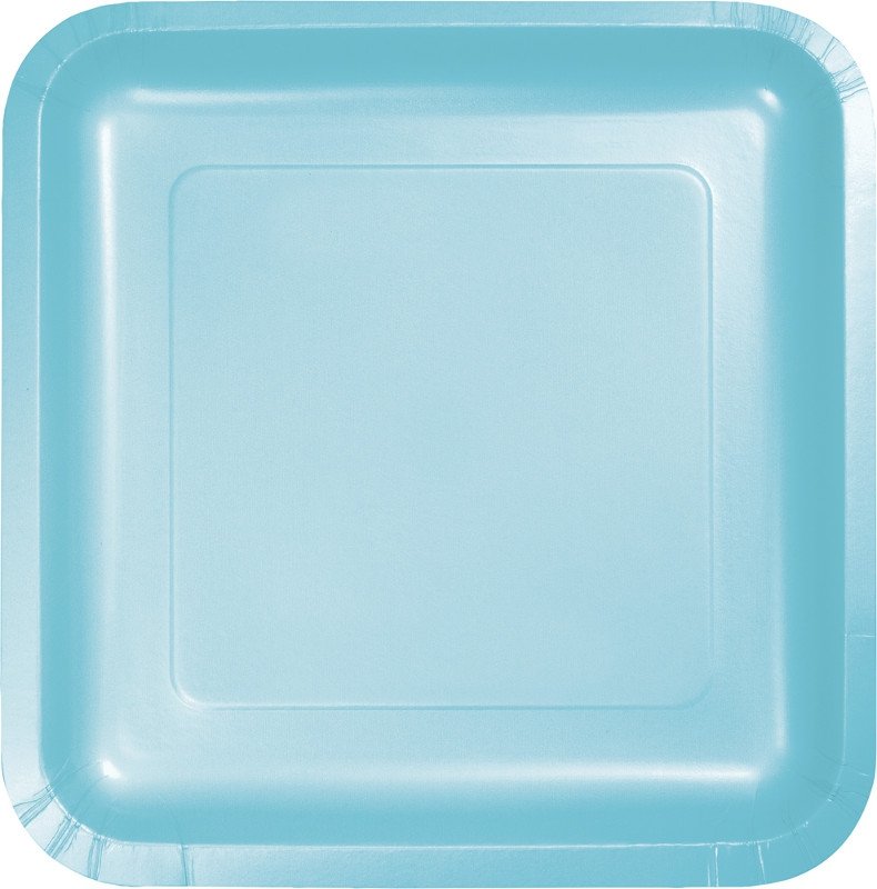 Pastel Blue Square Lunch Plates Paper 18cm - party supplies australia