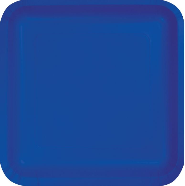 Cobalt Blue Square Dinner Plates Paper 23cm - party supplies australia