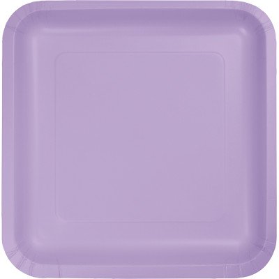 Luscious Lavender Square Dinner Plates Paper 23cm - party supplies australia