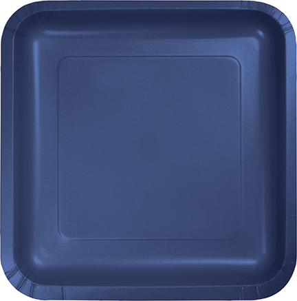 Navy Blue Square Dinner Plates Paper 23cm - party supplies australia