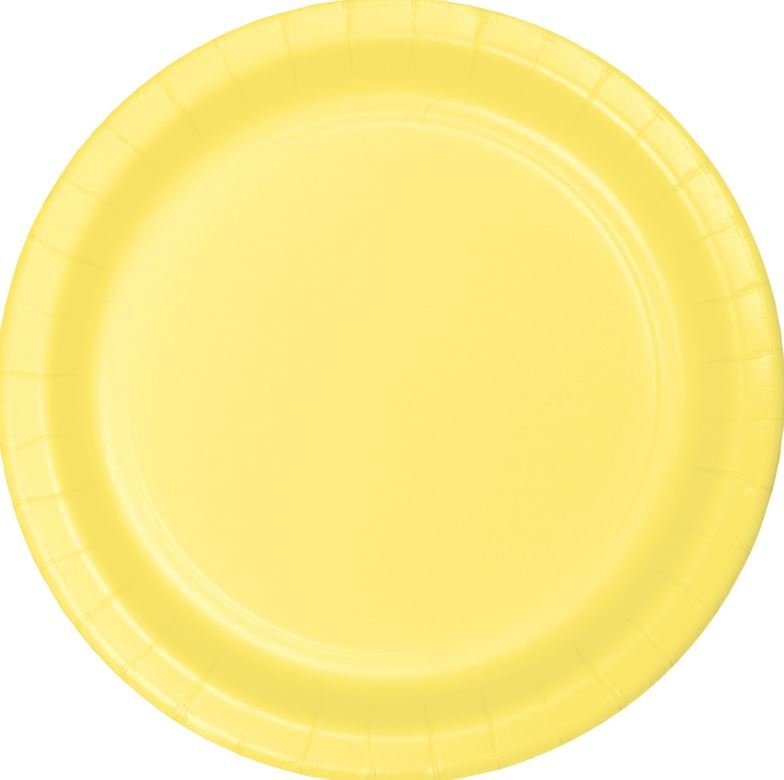 Mimosa Yellow Dinner Plates Paper 23cm - party supplies australia