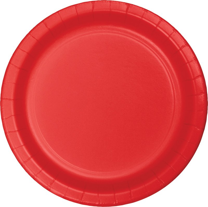 Classic Red Dinner Plates Paper 23cm - party supplies australia