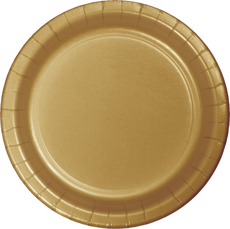 Glittering Gold Dinner Plates Paper 23cm - party supplies australia