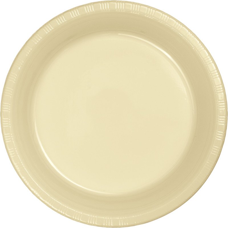 Ivory Dinner Plates Paper 23cm - party supplies australia