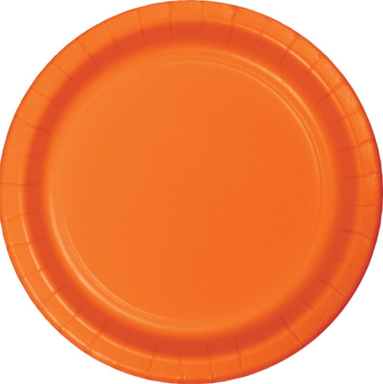 Sunkissed Orange Dinner Plates Paper 23cm - party supplies australia