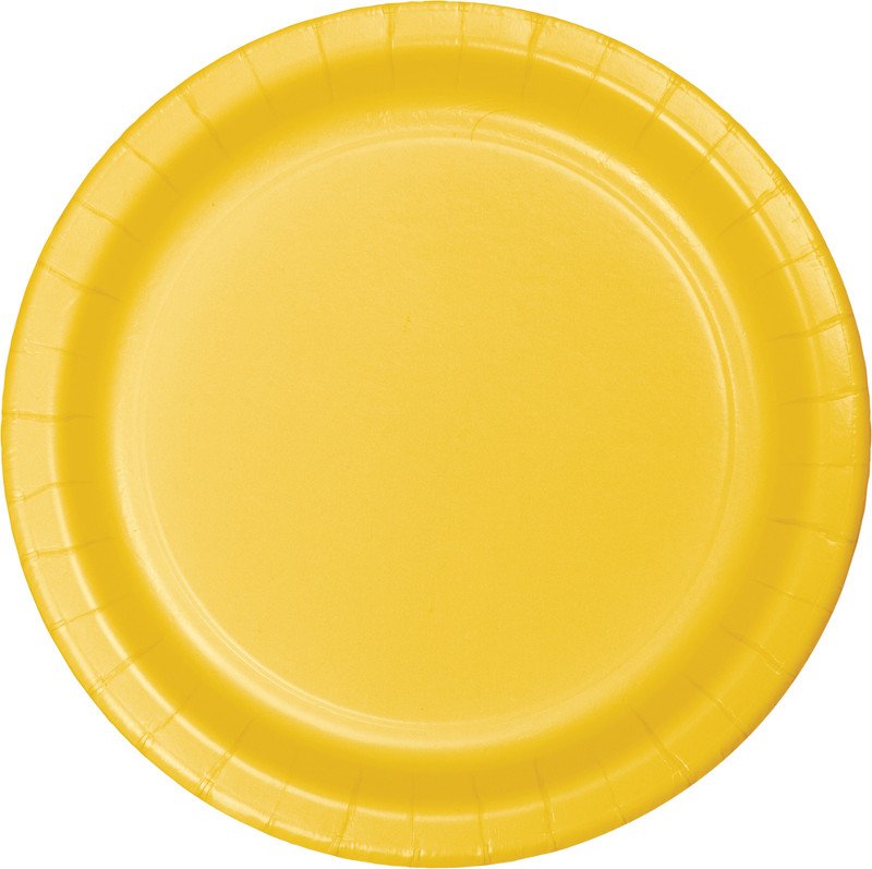 School Bus Yellow Banquet Plates Paper 26cm - party supplies australia
