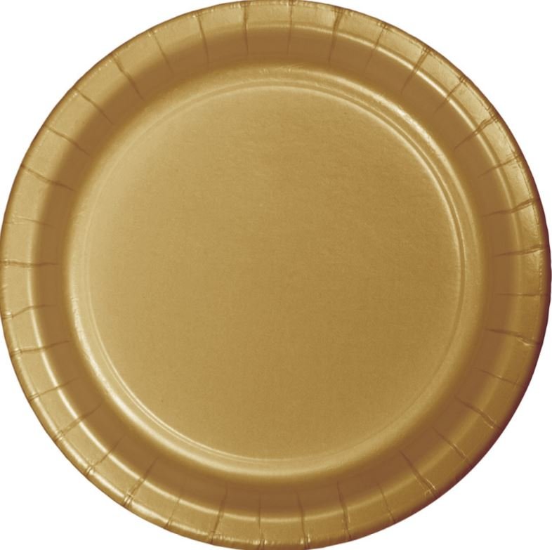 Glittering Gold Banquet Plates Paper 26cm - party supplies australia