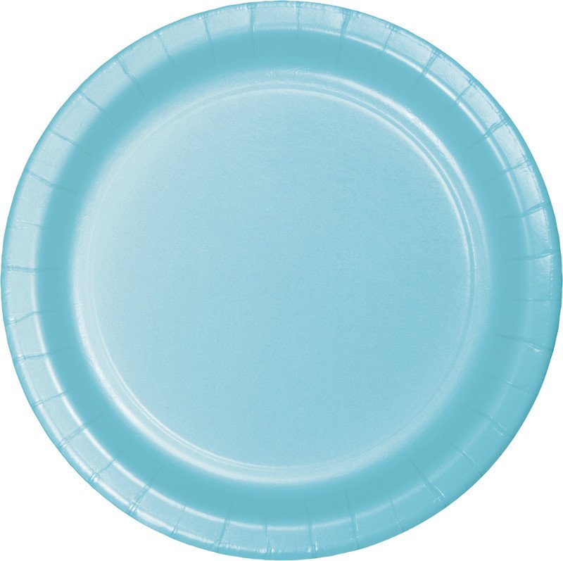 Pastel Blue Banquet Plates Paper 26cm - party supplies australia