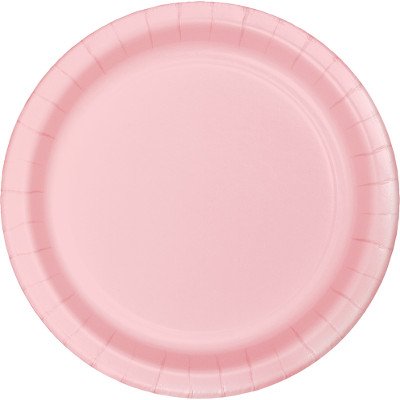 Classic Pink Banquet Plates Paper 26cm - party supplies australia