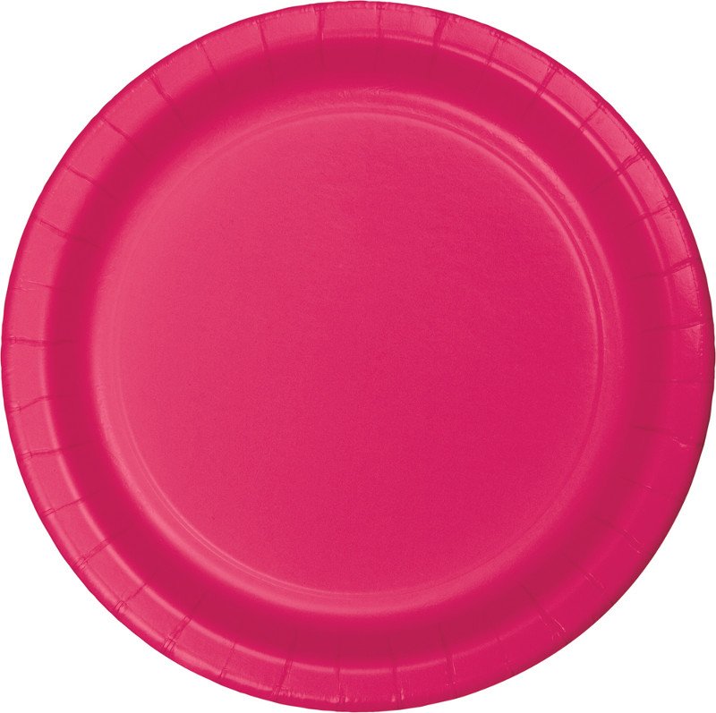 Hot Magenta Banquet Plates Paper 26cm - party supplies australia
