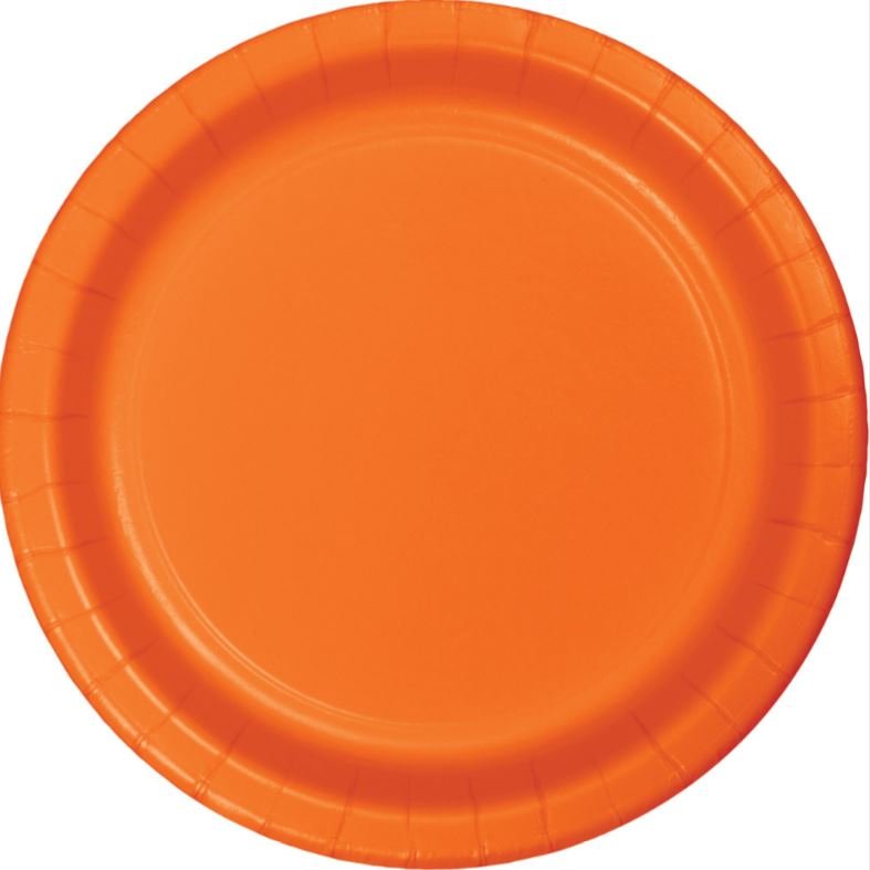 Sunkissed Orange Banquet Plates Paper 26cm - party supplies australia