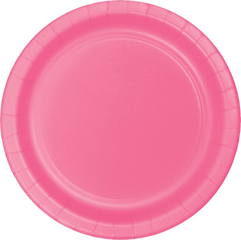 Candy Pink Banquet Plates Paper 26cm - party supplies australia