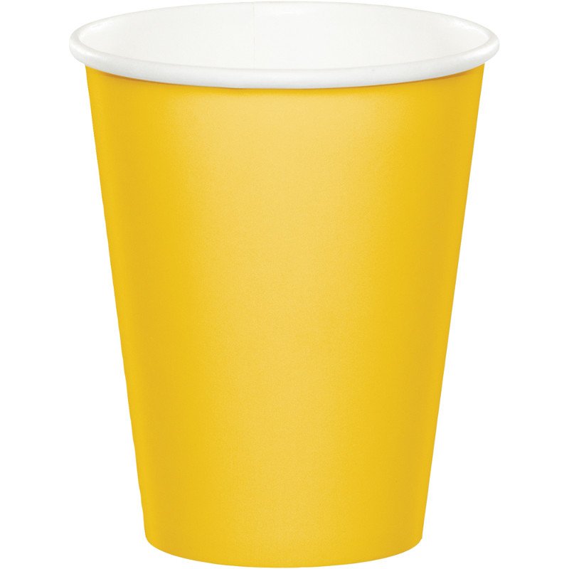 School Bus Yellow Cups Paper 266ml - party supplies australia