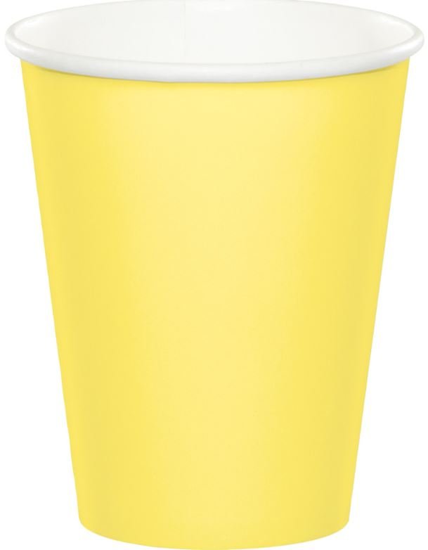 Mimosa Yellow Cups Paper 266ml - party supplies australia