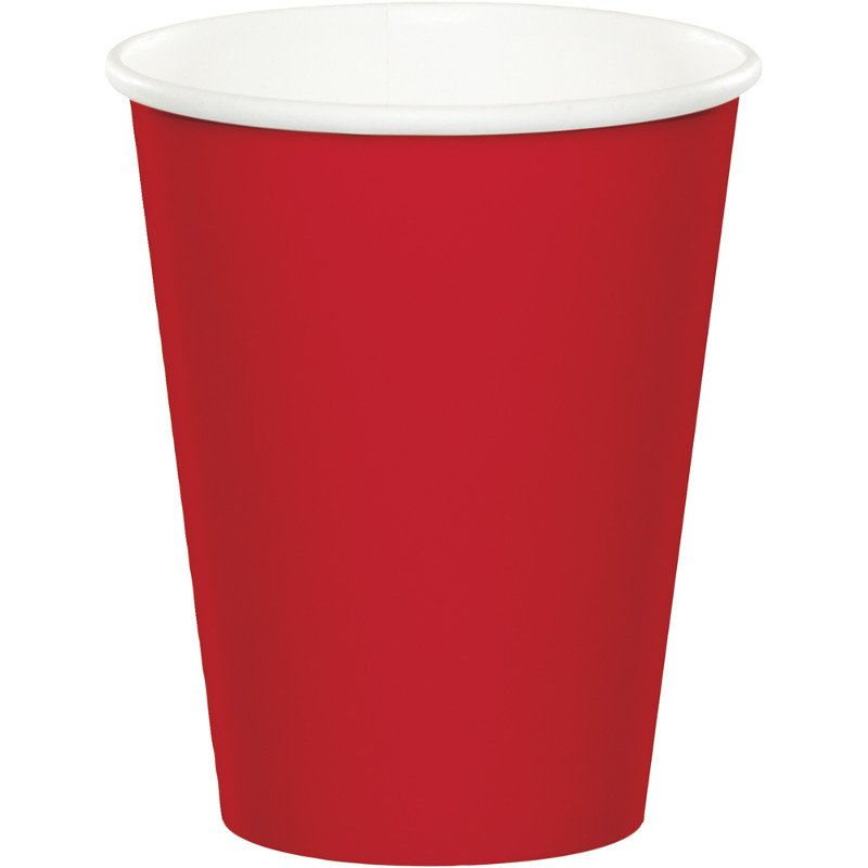 Classic Red Cups Paper 266ml - party supplies australia