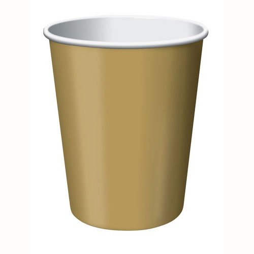 Glittering Gold Cups Paper 266ml - party supplies australia