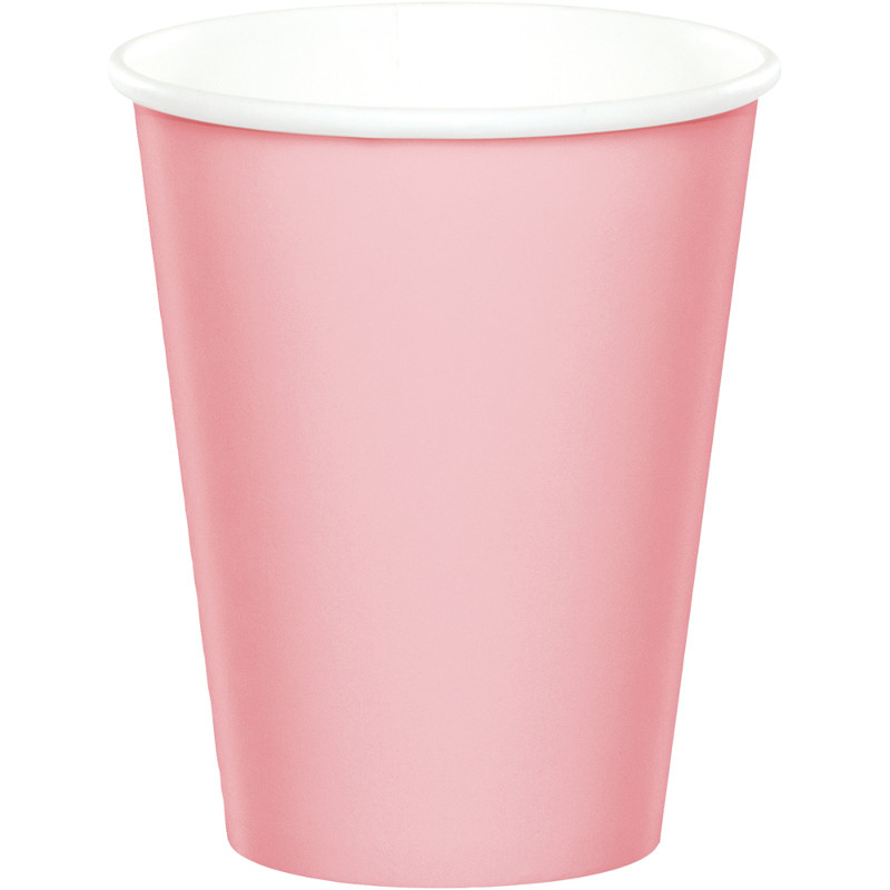 Classic Pink Cups Paper 266ml - party supplies australia