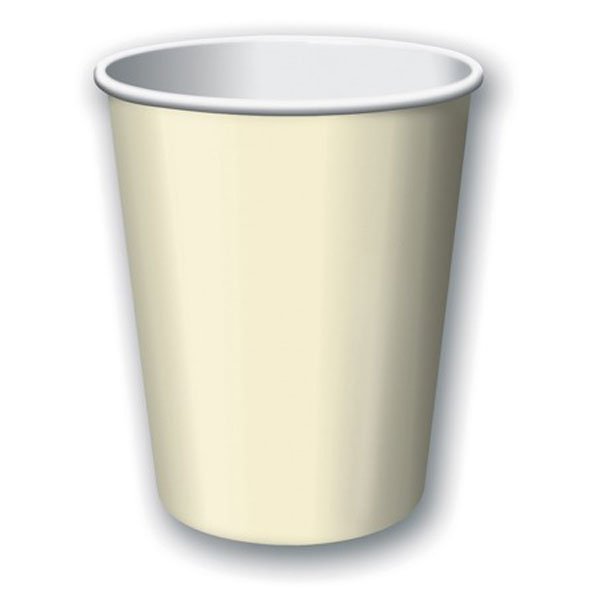 Ivory Cups Paper 266ml - party supplies australia