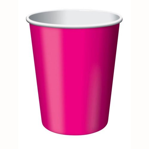 Hot Magenta Cups Paper 266ml - party supplies australia