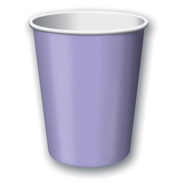 Luscious Lavender Cups Paper 266ml - party supplies australia