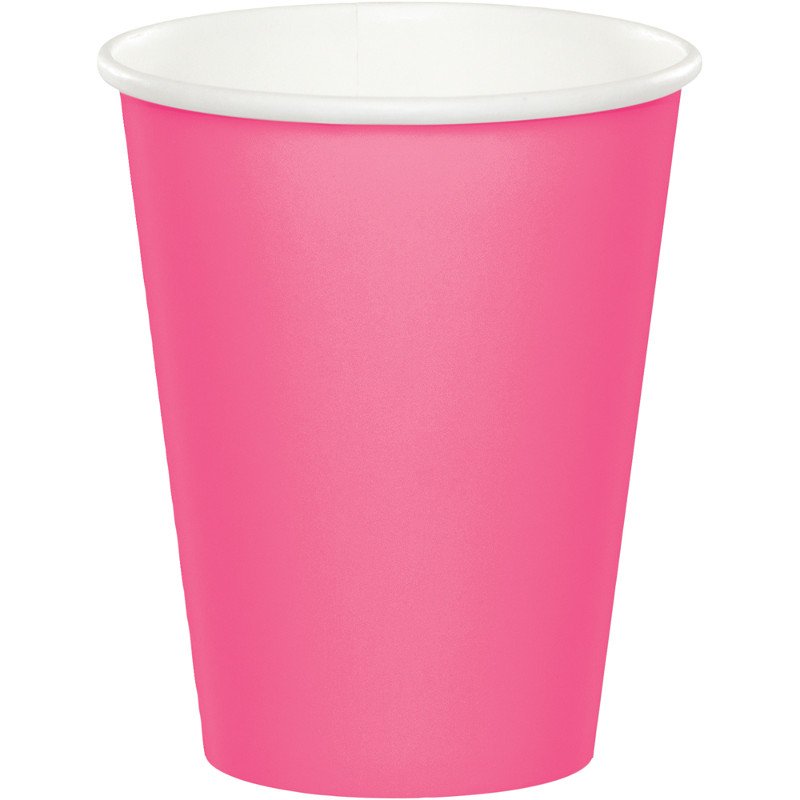 Candy Pink Cups Paper 266ml - party supplies australia