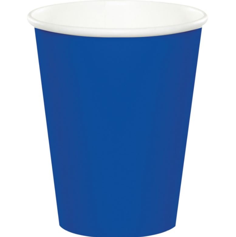 Cobalt Blue Cups Paper 266ml - party supplies australia