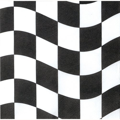 Black & White Check Beverage Napkins - party supplies australia