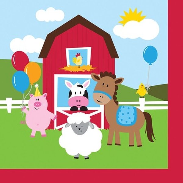 Farmhouse Fun Beverage Napkins - party supplies australia