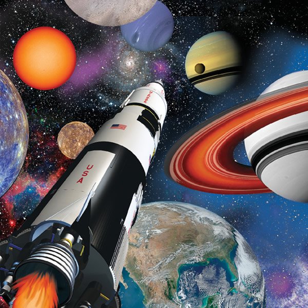 Space Blast Beverage Napkins - party supplies australia