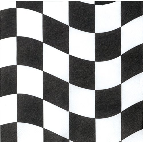 Black & White Check Lunch Napkins - party supplies australia