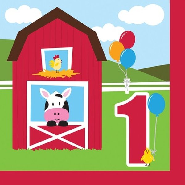 Farmhouse Fun Lunch Napkins 1st Birthday - party supplies australia