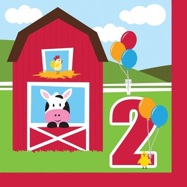 Farmhouse Fun Lunch Napkins 2nd Birthday - party supplies australia