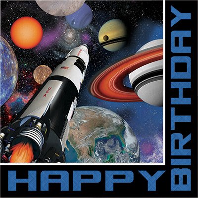 Space Blast Lunch Napkins Happy Birthday - party supplies australia