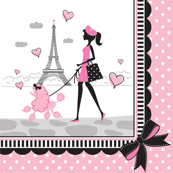 Party In Paris Lunch Napkins - party supplies australia