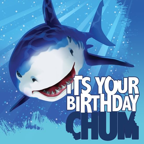 Shark Splash Lunch Napkins Happy Birthday - party supplies australia