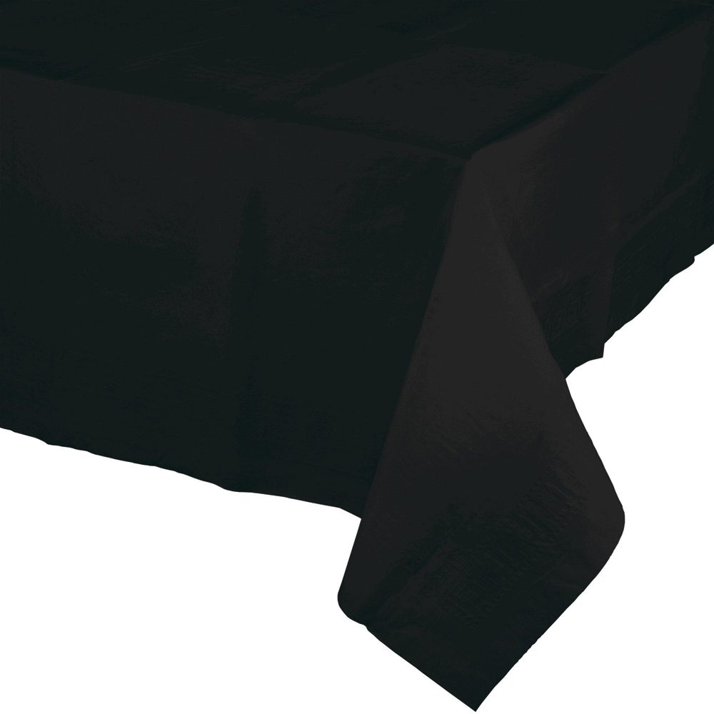Black Velvet Tablecover Tissue & Plastic Back 137cm x 274cm - party supplies australia