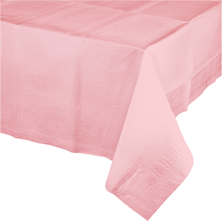 Classic Pink Tablecover Tissue & Plastic Back 137cm x 274cm - party supplies australia