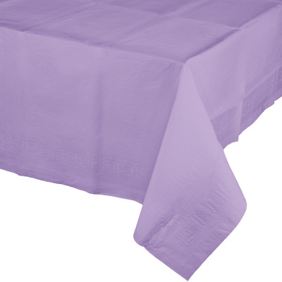 Luscious Lavender Tablecover Tissue & Plastic Back 137cm x 274cm - party supplies australia