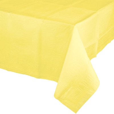 Mimosa Yellow Tablecover Tissue & Plastic Back 137cm x 274cm - party supplies australia